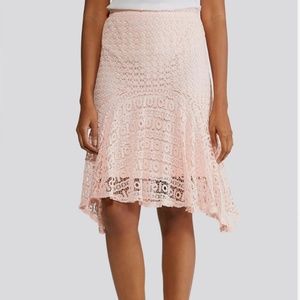 Cato pale pink crochet lace overlay spring skirt